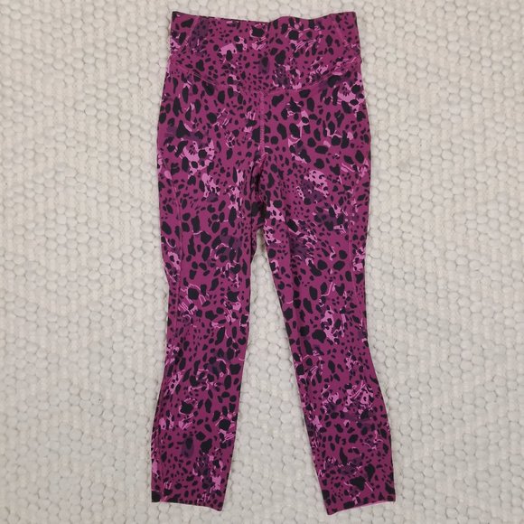 Lululemon Base Pace High-Rise Crop 23" Cheetah Camo Magenta Purple Multi Sz 6 - Picture 2 of 7